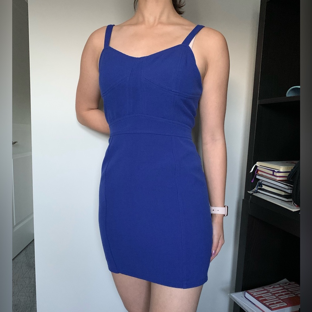 SPARKLE & FADE (NWOT)✨BLUE CUTOUT MINI DRESS